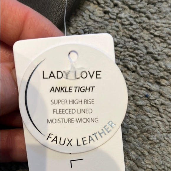 Yogalicious Lady Love Ankle Tight Faux Leather NWT Gray Super High Rise Leggings - Picture 4 of 16